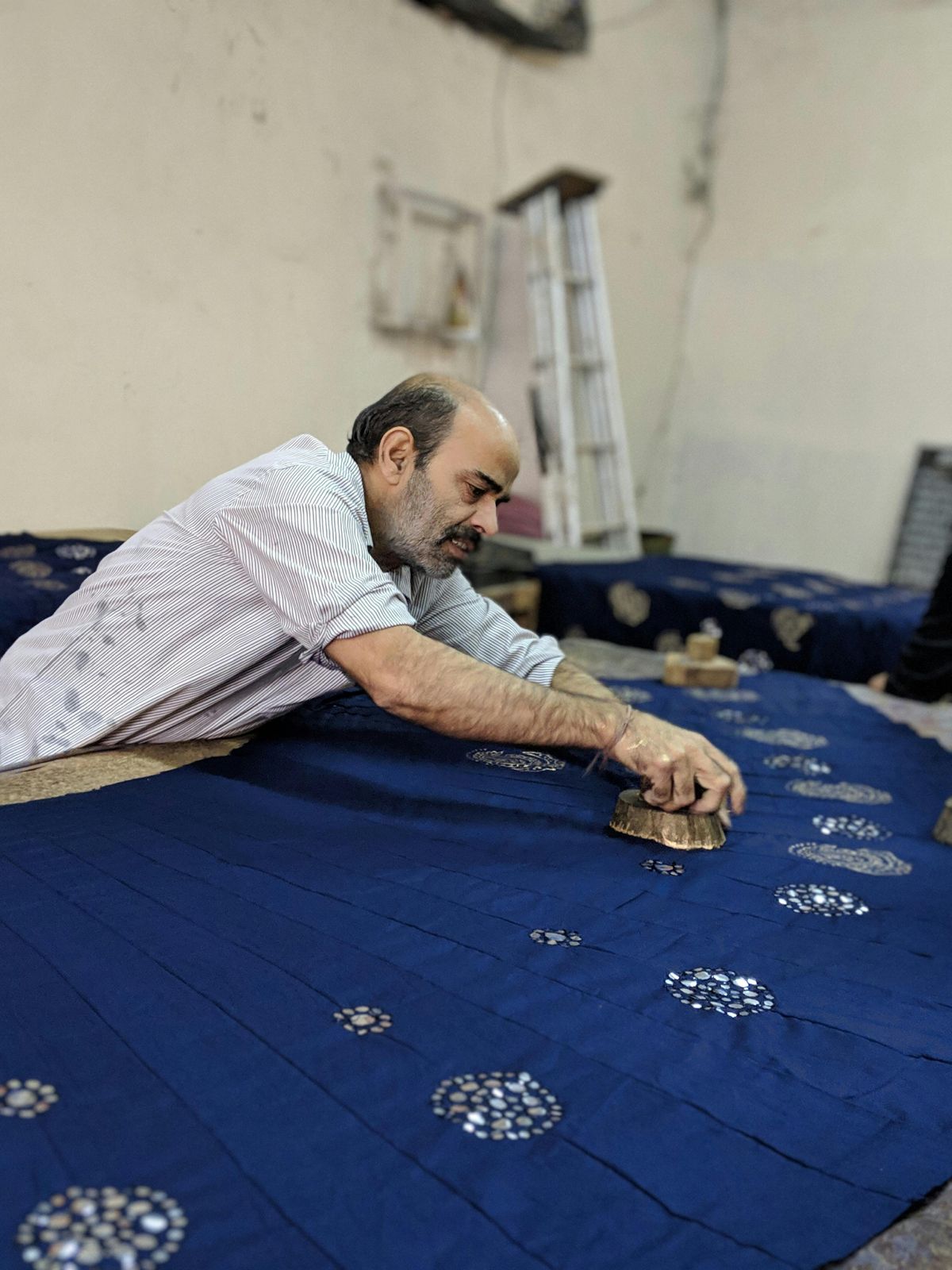 Indian textile artisans at work