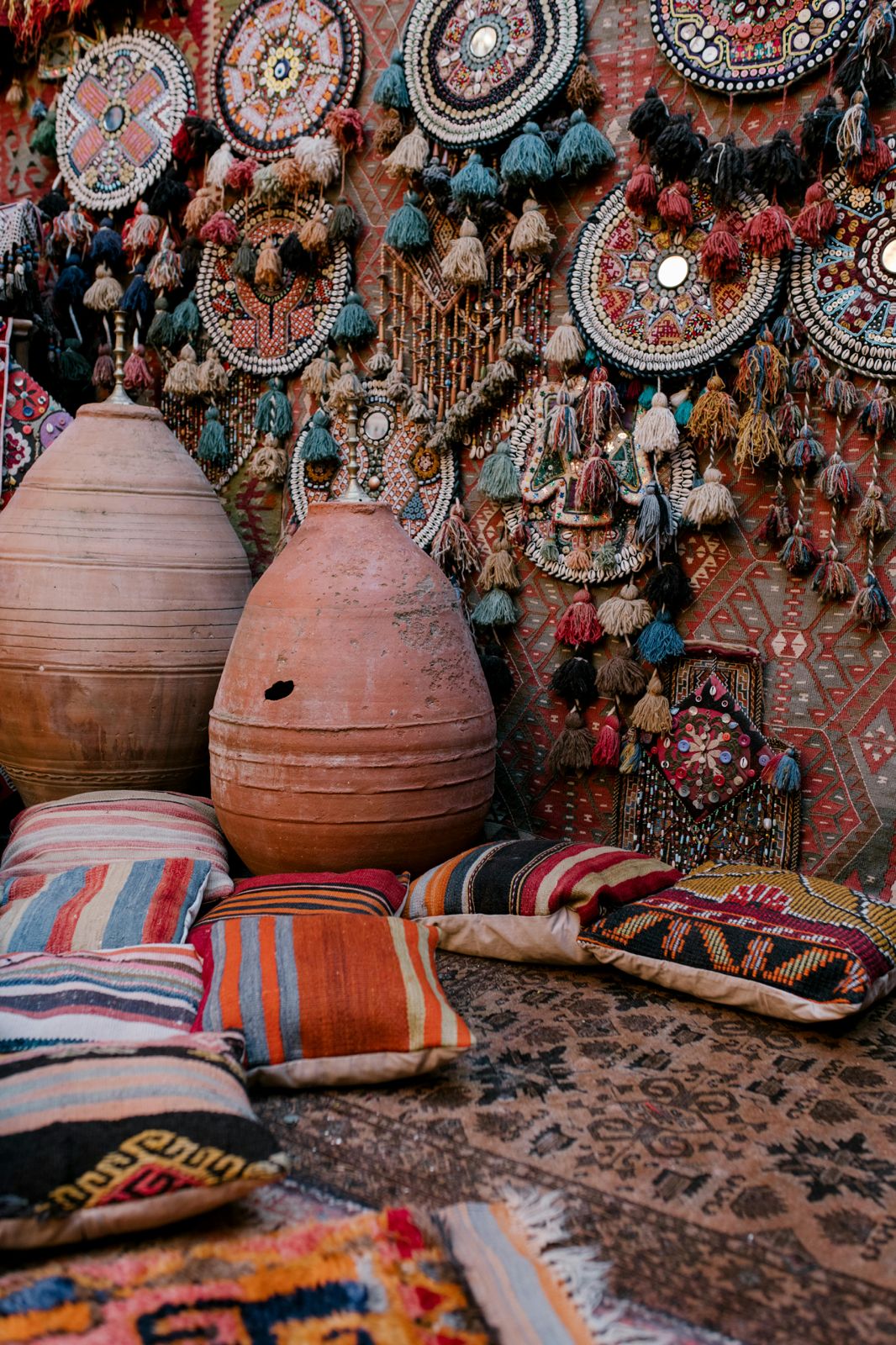 Traditional Indian bazaar with vibrant textiles and crafts