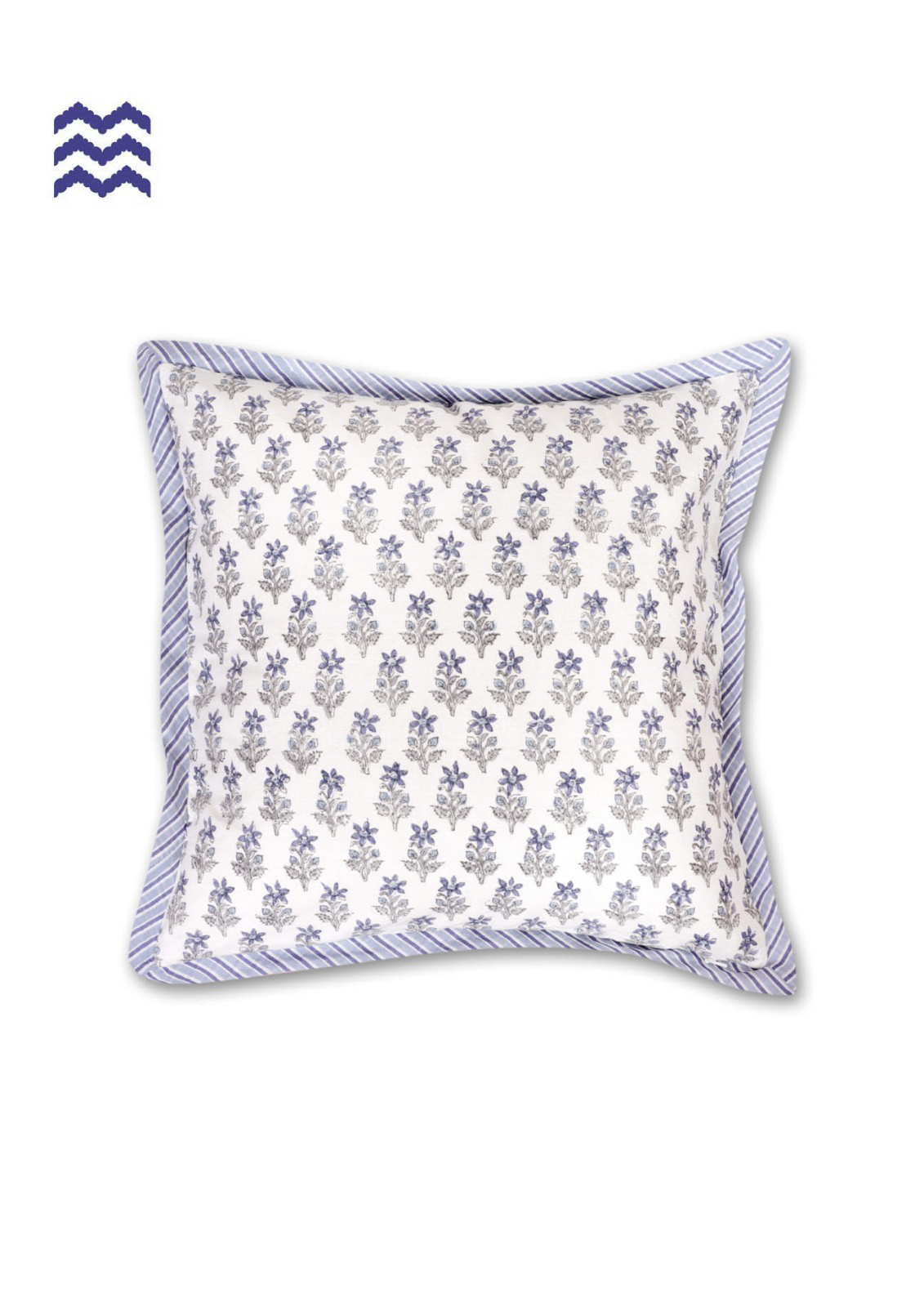Mini Indigo Buti Block Print Cushion Cover